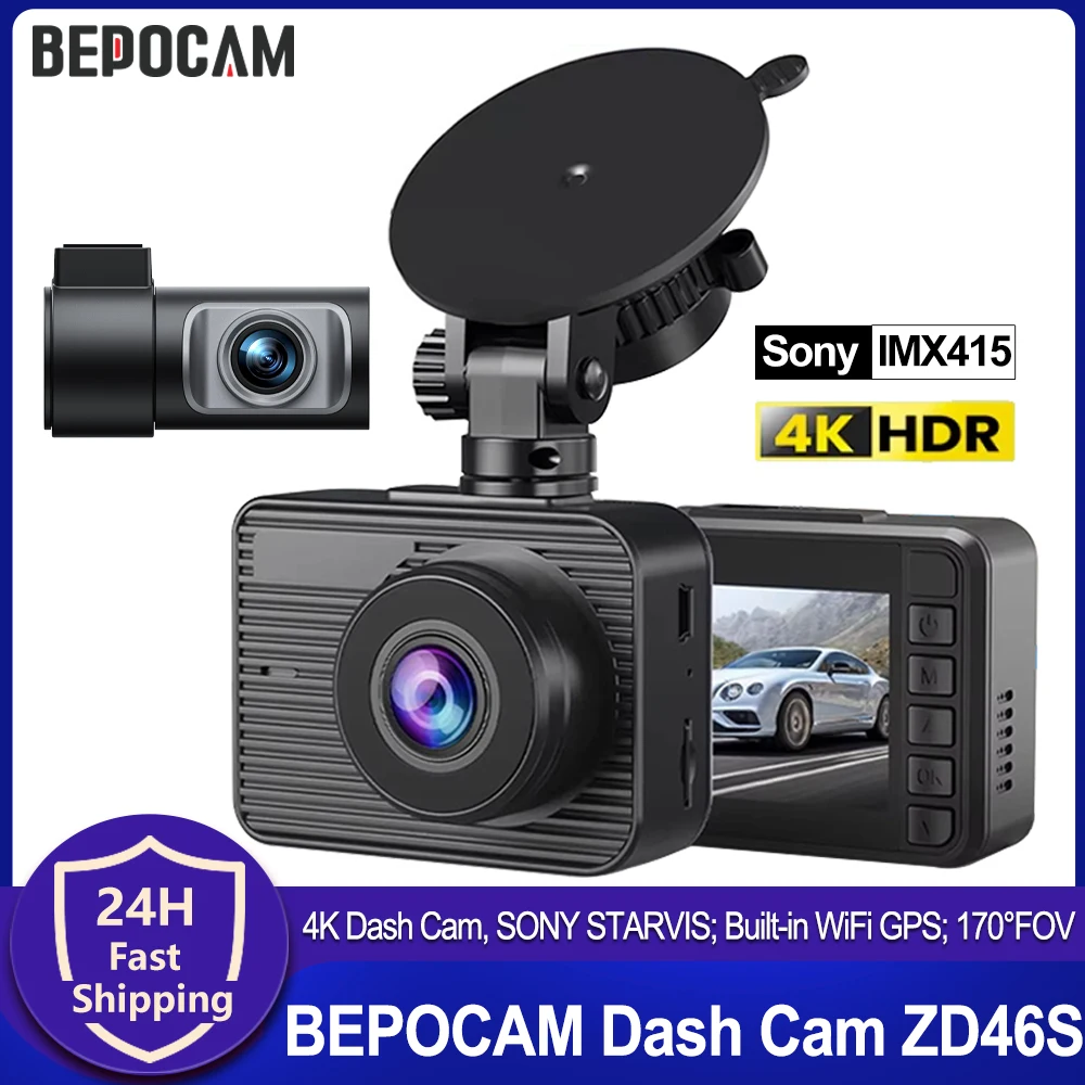4K Dash Cam Front and Rear Car Camera SONY IMX415 Sensor WiFi GPS Night Vision Car DVR Video Recorder 24H Parking Mode Monitor