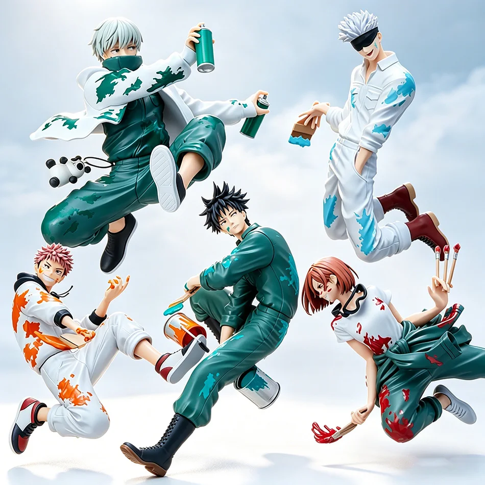 Anime-Figur Jujutsu Kaisen Satoru Gojo Fushiguro Inumaki Itadori Graffiti x Battle Ver. Actionfigur PVC-Modell Spielzeug