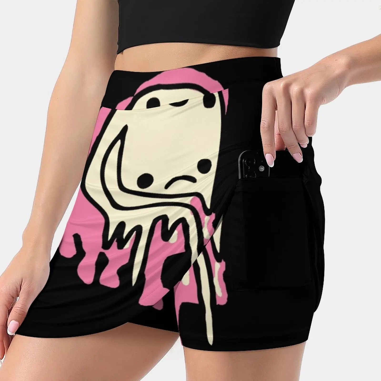 1000 Monsters - #2 - Timba Women's Fashion Sporting Skirt With Pockets Tennis Golf Running Skirts Kawaii Monster Cute Posca