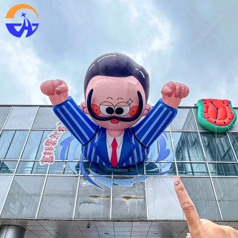 

Надувная мультяшная кукла-мальчик с половиной тела, модель настенного декоративного реквизита для торговых центров на открытом воздухе