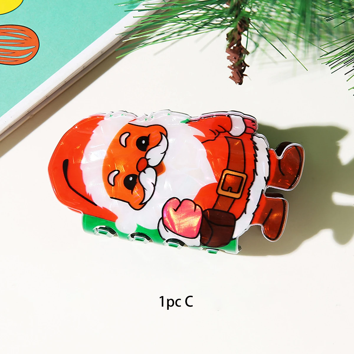 Christmas Santa Snowman Scratch Clip, Cartoon Versatile Shark Clip Holiday Atmosphere Hairpin, Gingerbread Man Christmas Hair Or