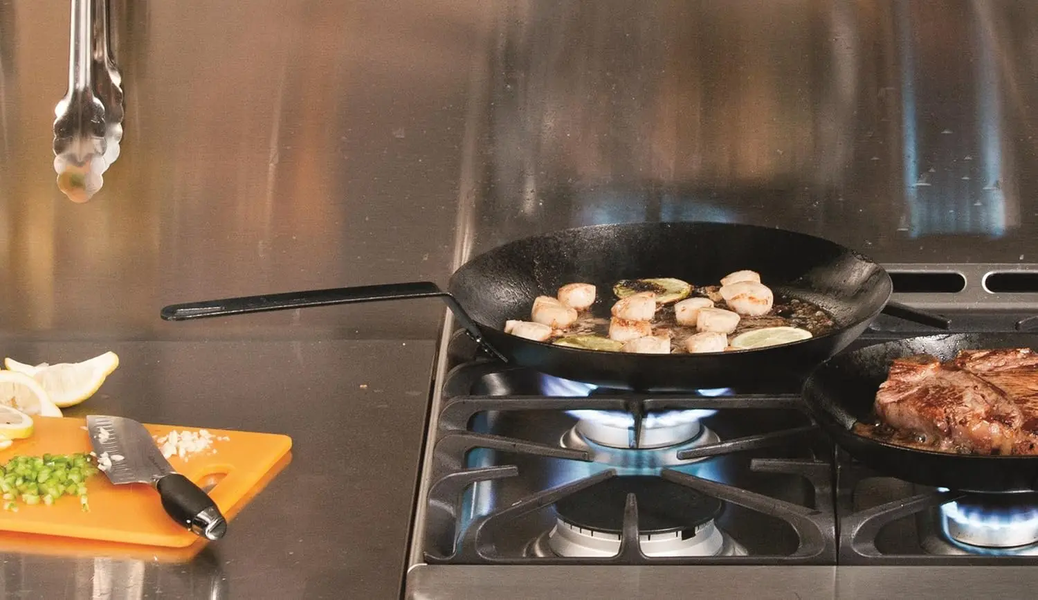 12-Inch PFAS-Free Pre-Seasoned Carbon Steel Skillet for High-Heat Searing, Omelets, Grilling, and Campfire Cooking 2