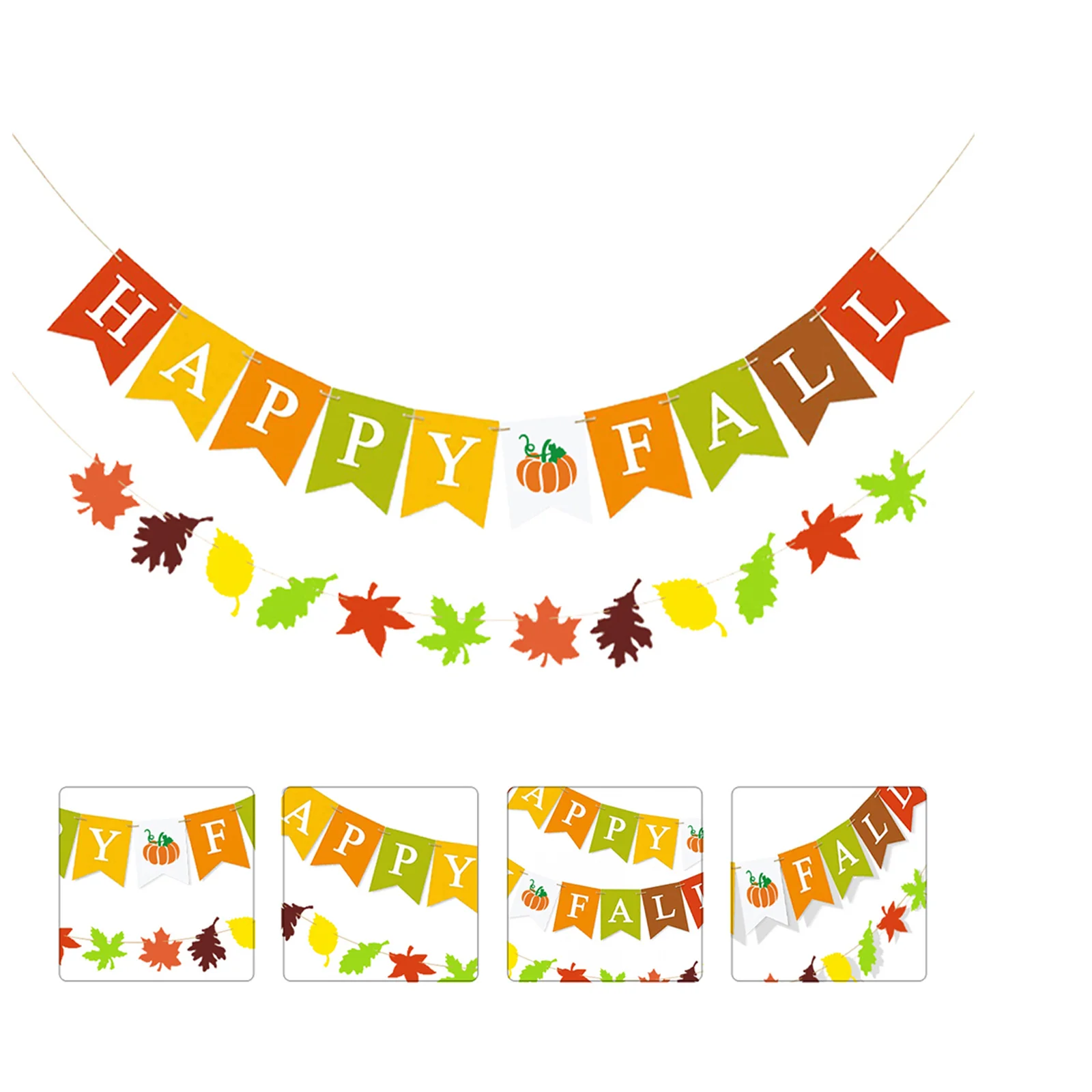 

2 pcs Party Decorations Flag Alphabet Print Swallowtail Bunting For Thanksgiving Indoor Outdoor Reusable Hanging Banner Pumpkin