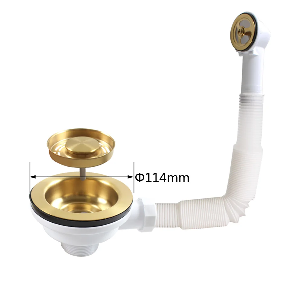 Talea Brushed Golden Strainer 11.4CM Basket Strainer for Kitchen Sink Waste Filter xk267c013