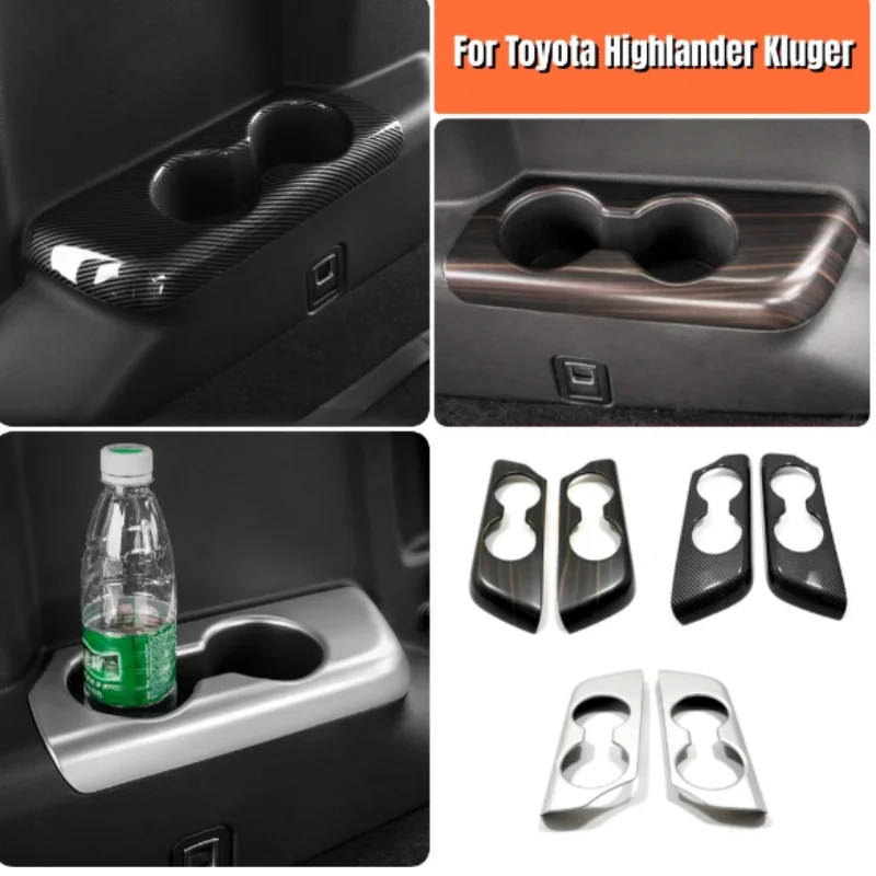 

The Third Drain Cup Panel Frame Rear Armrest Box Water Cup Trim For Toyota Highlander Kluger XU70 2021-2024