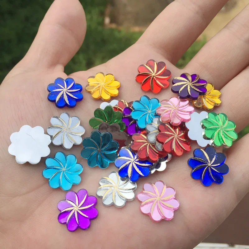 30pcs Flower design acrylic rhinestone Art Rhinestones for DIY 15mm -Z31A