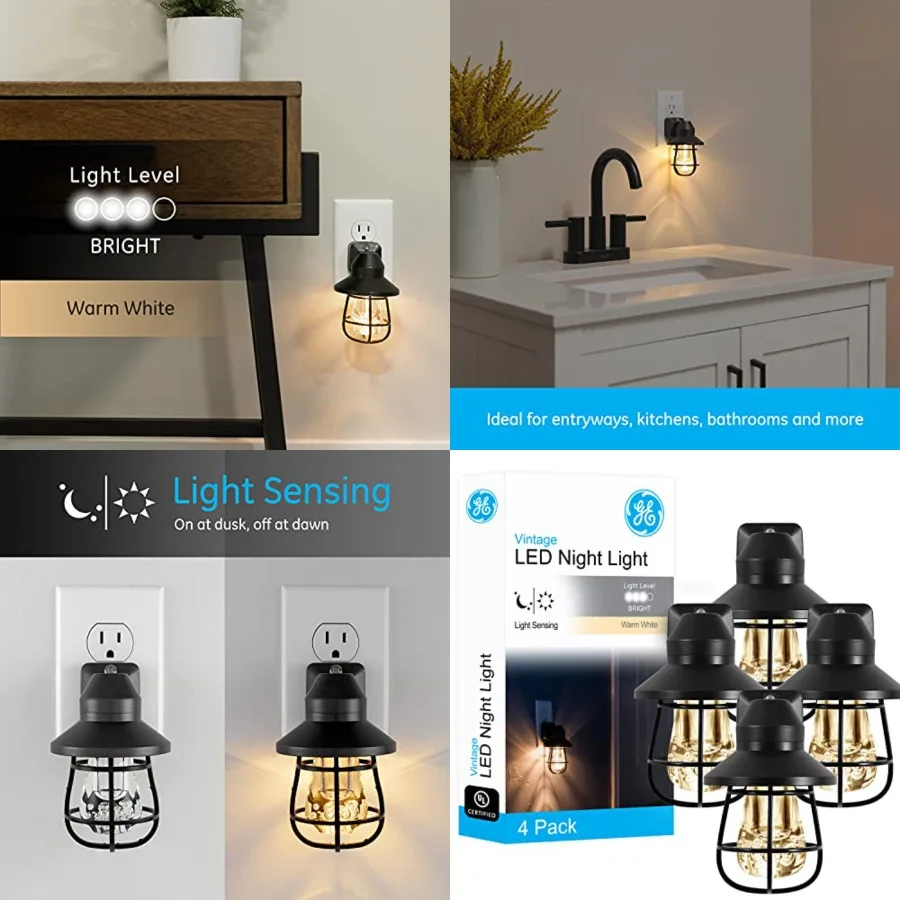 

Vinta LED Night Light, Plug-in, Dusk to Dawn Sensor, Farmhouse Decor, Mood Lighting, Home Decor, Ambient Lighting, LED Lights f