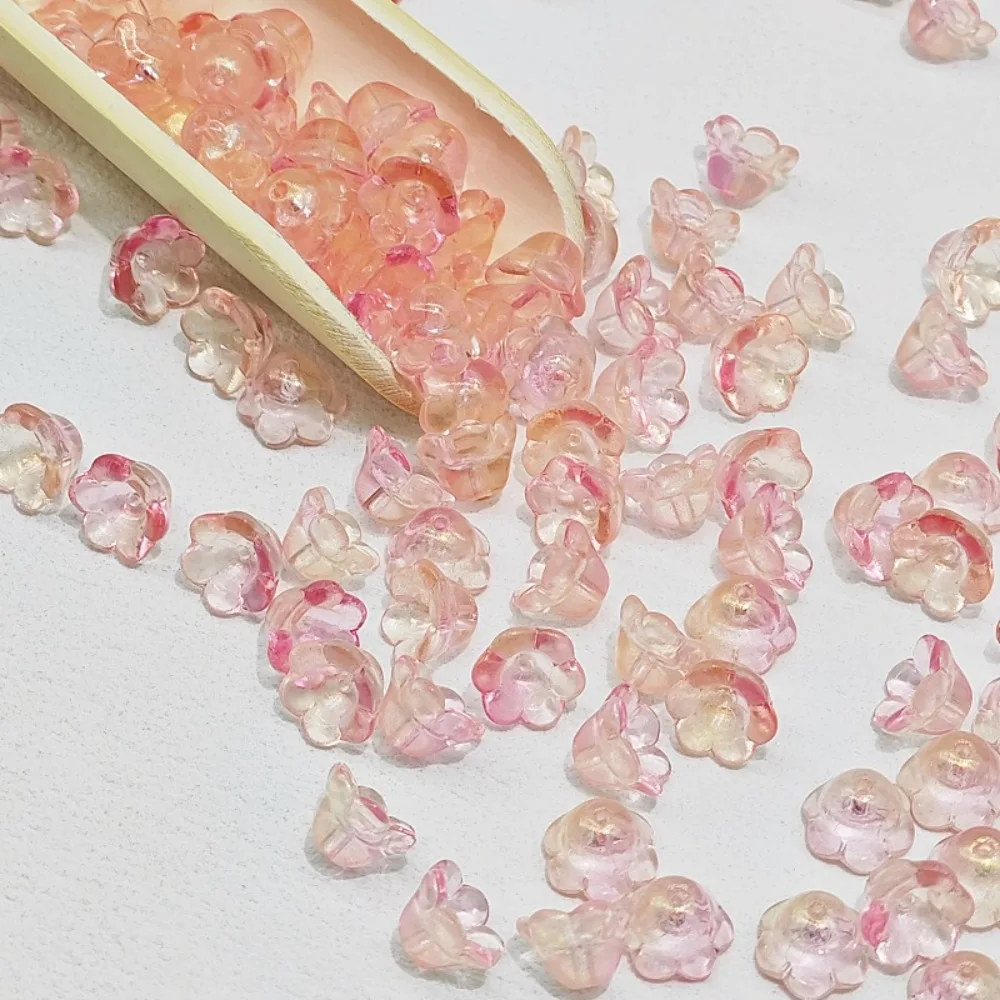 50 ピース/セット 7X12mm カラフルな桔梗ランプワークビーズガラスビーズフラワー桔梗ガラスビーズアクセサリーカラフル