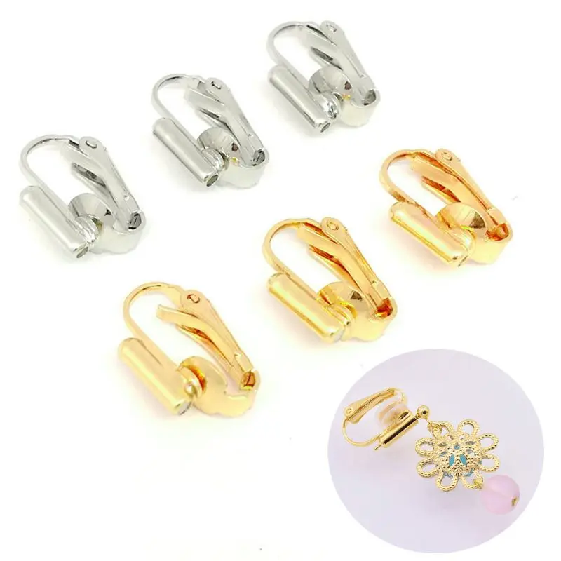 Gold Silver Clip-on Earring Clip Converter for Non-Pierced Ears Jewellery Making