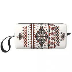 Kabyle Amazigh Pattern Makeup Bag Women Travel Cosmetic Organizer Kawaii Berber Art Symbol Storage Toiletry Bags