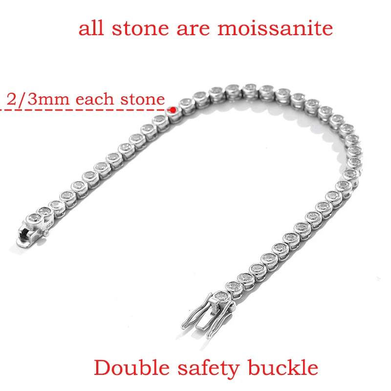 Imagem -02 - Smyoue-moissanite Pulseira de Tênis para Homens e Mulheres Diamante Completo Qualidade Luxo Joalheria Fina S925 Sterling Silver Certificado mm mm