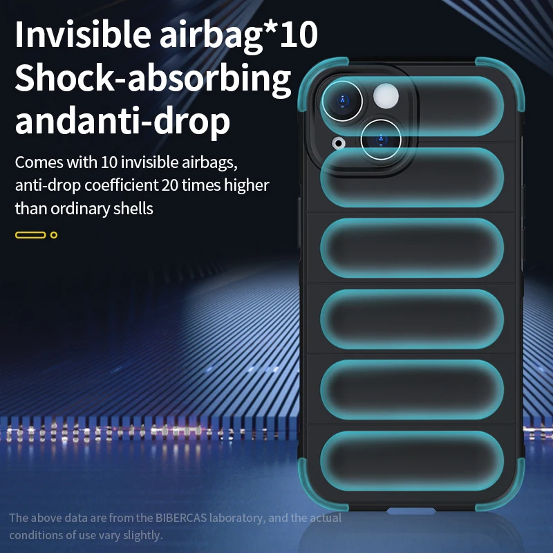 حافظة لهاتف آيفون 15 14 بلس وسادة هوائية من البولي يوريثان الحراري ، حافظة من السيليكون المقاوم للصدمات لهاتف آيفون 15 14 13 12 برو ماكس