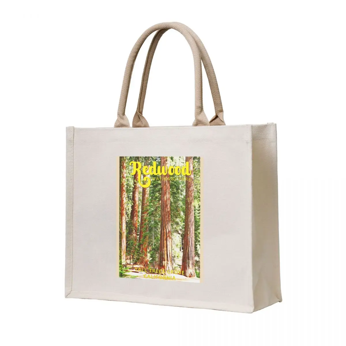

Redwood National Park California Watercolor Vintage Tote Bag women bag tote bag men's Portable shopping
