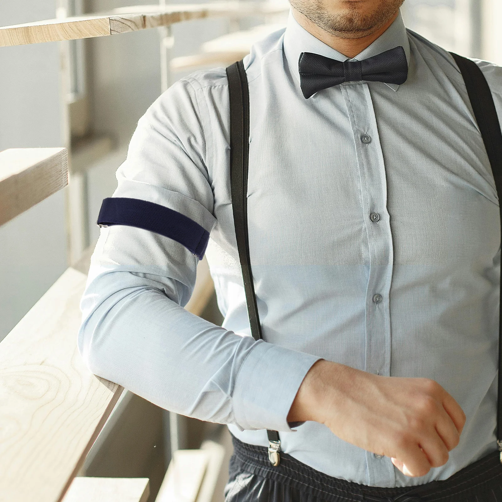 

4Pcs Antislip Design Sleeve Garters Adjustable Size Polyester Material Portable Convenience Daily Use Sleeve Garters for Women