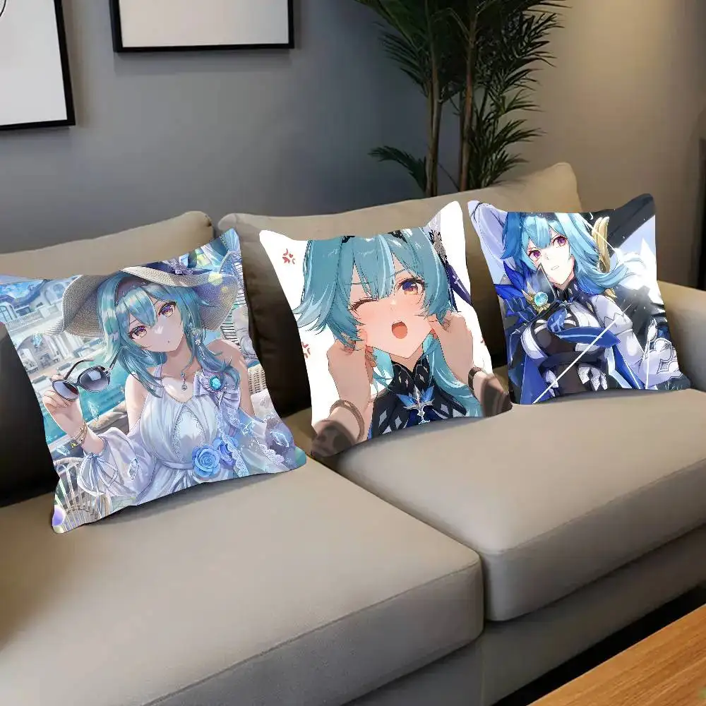 Eula Lawrence Genshin Impact Pillow Case Fashion Square Pillowcase Bedroom Sofa Room Ins Decoration Leisure