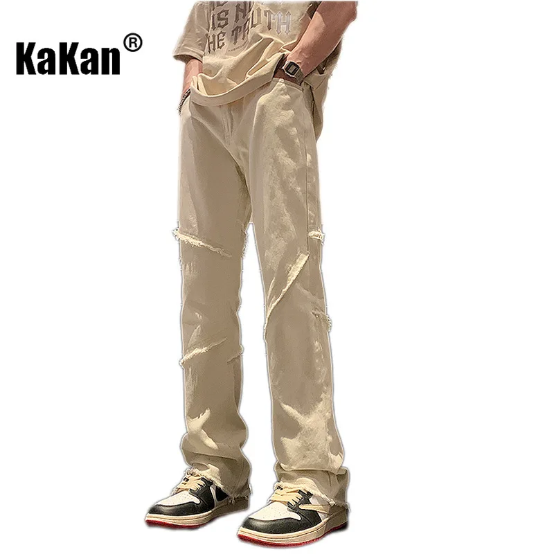 Kakan-nuovo Design di nicchia con un sottile Denim svasato per uomo, pantaloni dritti Slim retrò High Street K24-XTD988