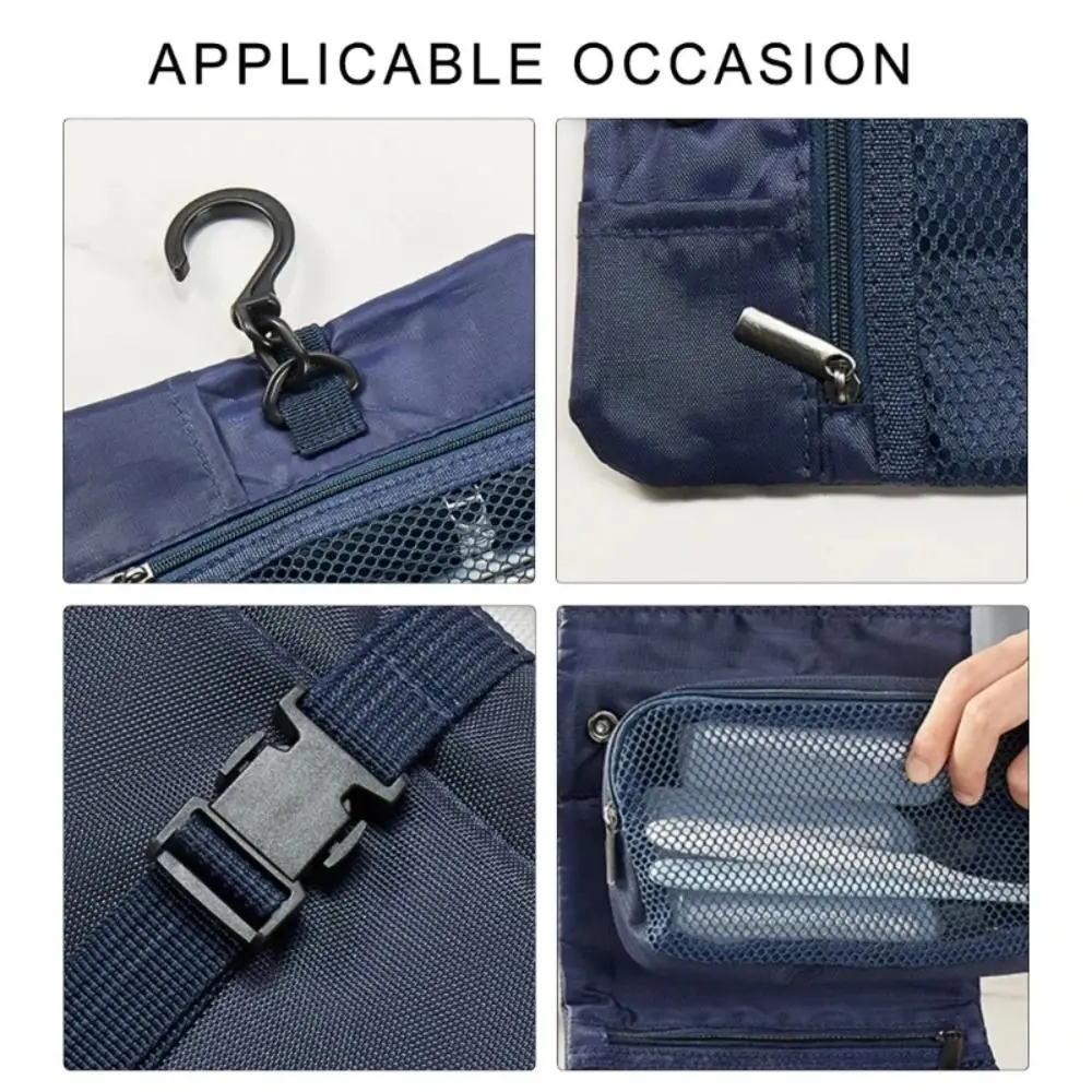 

Складная косметичка в японском стиле с крючком, экономия места, большая вместимость, подвесная мужская косметичка для хранения туалетных принадлежностей