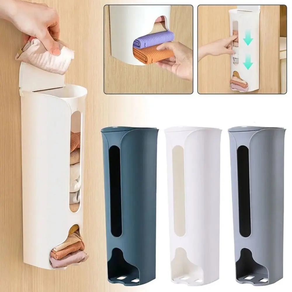 Wall-Mounted Underwear Storage Box Self Adhesive Dustproof Garbage Bag Dispenser Simple Style Space-saving