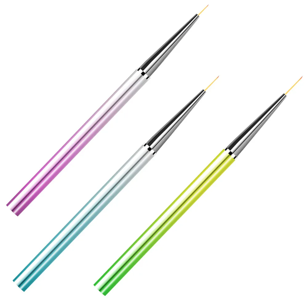

3Pcs Metal Rod Nail Art Pens Small Portable Aluminum Alloy Manicure Tool Set Easy Grip Nails Brush Pen Nail Salon Tool Manicure