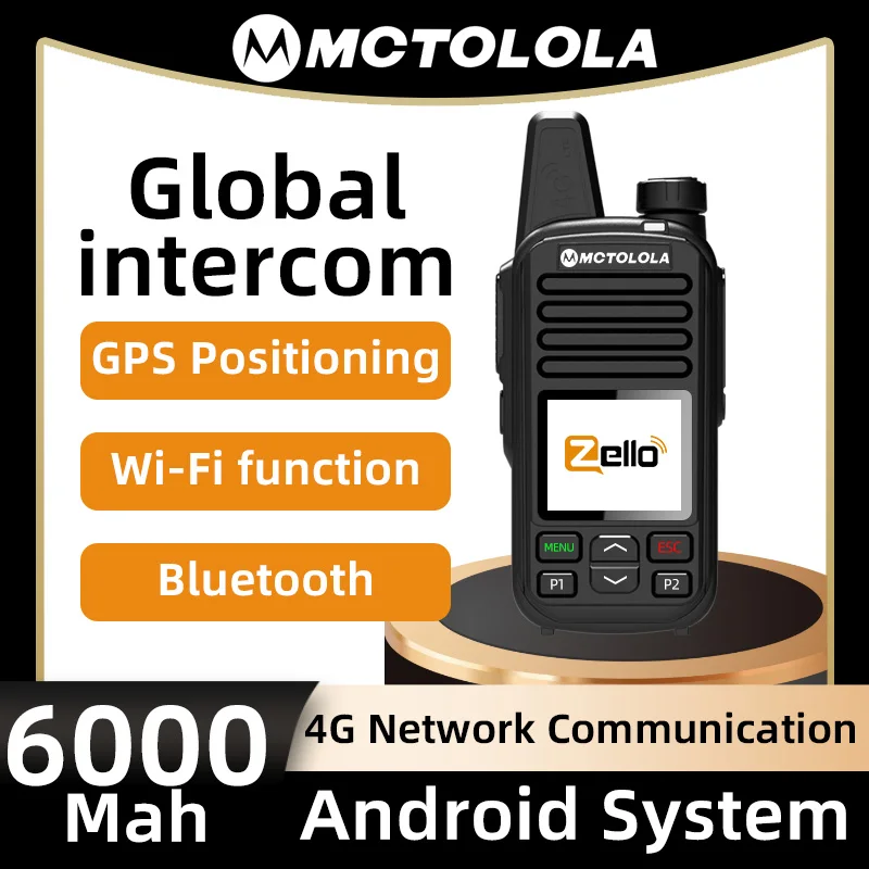 

MOTOLOLA-Zello POC Controle Remoto Sem Fio Walkie Talkie, 4G, 3G, Android, Bluetooth, Telefone Móvel, PTT, WiFi, GPS, Global, 80