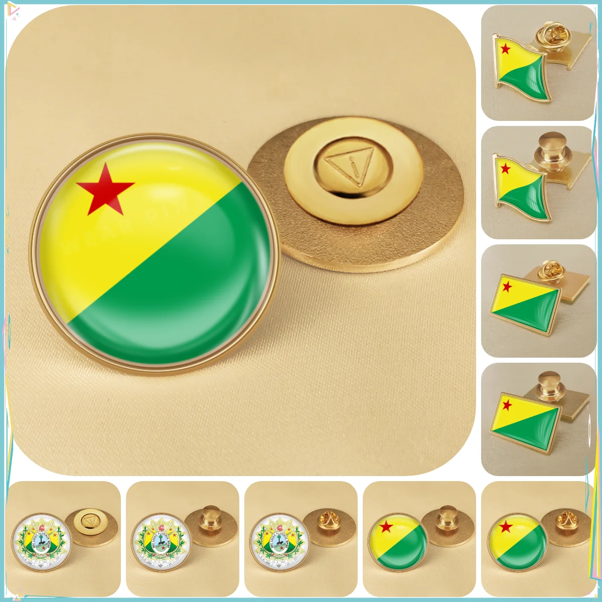 Bandeira do Acre of Brazil National Emblem Flag Brooches Badges Lapel Pins