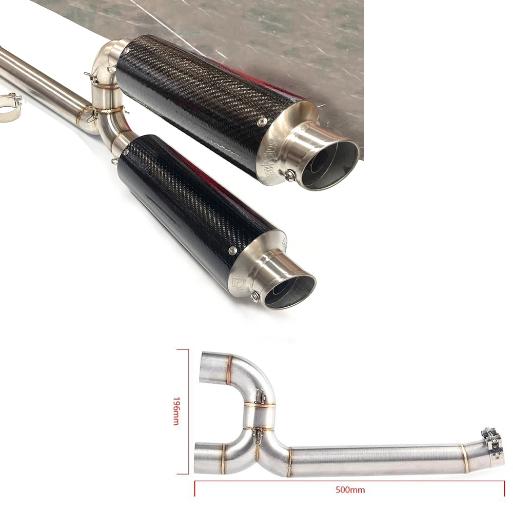 Motorcycle Full System Slip On For Yamaha FZ-6N FZ-6S FZ6 FZ6S FZ6N Carbon Fiber Exhaust Muffler Connecter Middle Pipe Hot Sale view 6