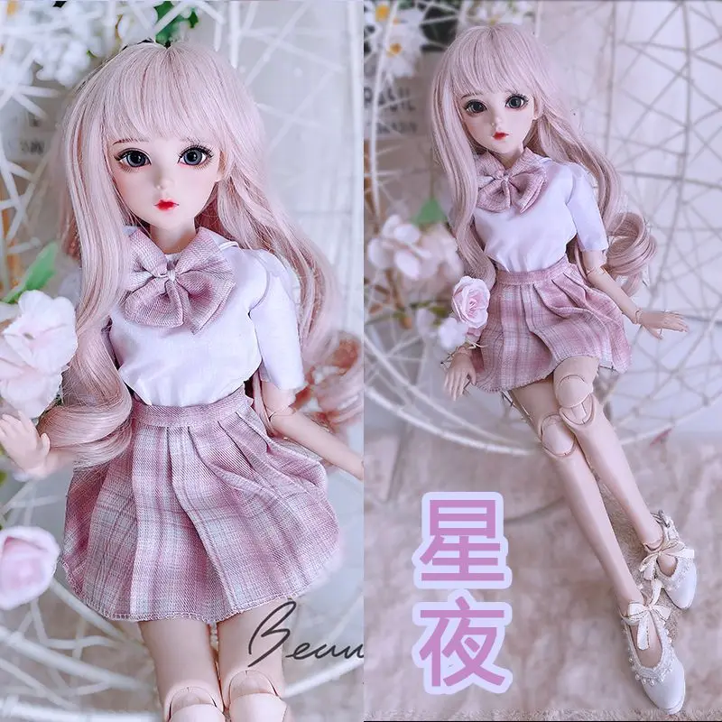 Starry Theme Evening Gown for 1/3 60Cm Bjd Doll, Purple Off Shoulder Lace Dress Party Doll Clothes Only, Doll Is Not Contained