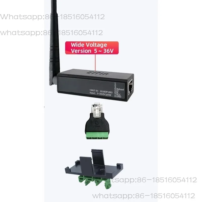 5~36V SmallestWireless Networking Devices RJ45 RS485 to WIFI Serial Server