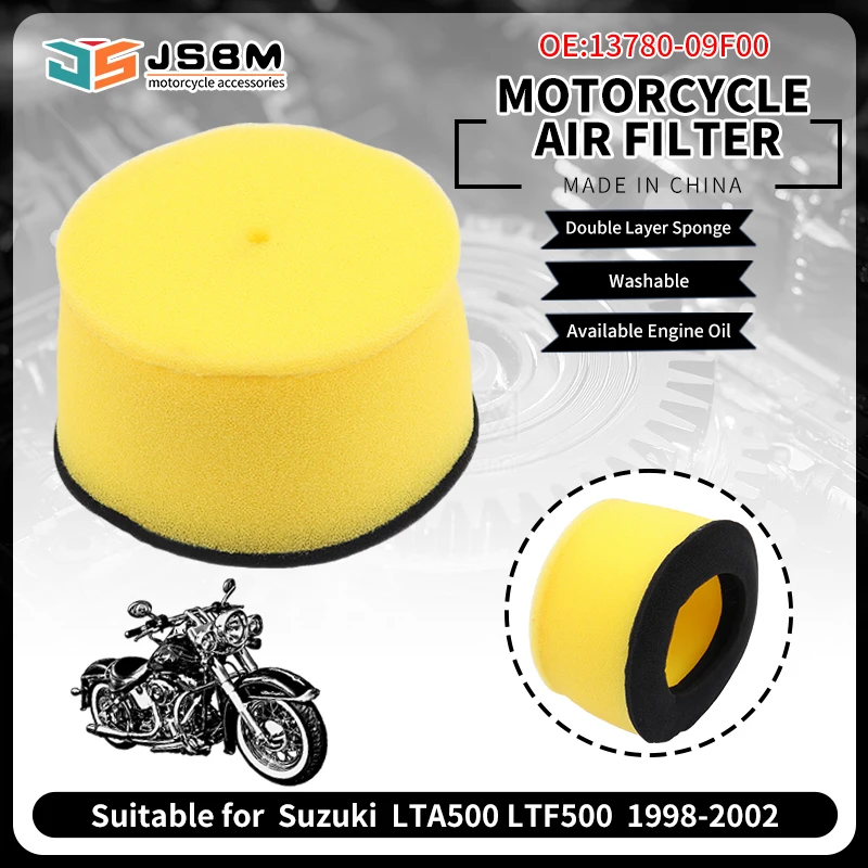 

JSBM ATV UTV Dual Foam Air Filter For Suzuki LTF500 LT-F500 Quadrunner 4x4 1998 1999 2000 2001 2002 LT-A500 LTA500 Quadmaster