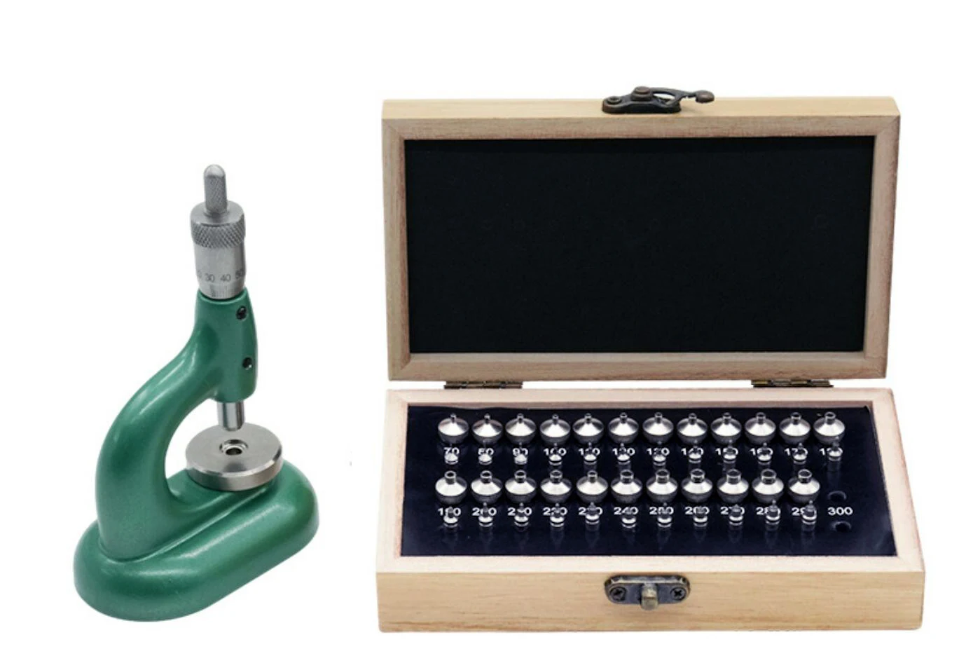 Watch Repair Tool Watch Press Set Watch Back Case Closer Watchmaker Jewelling Tool Aluminum Alloy Green With 48Pcs Dies