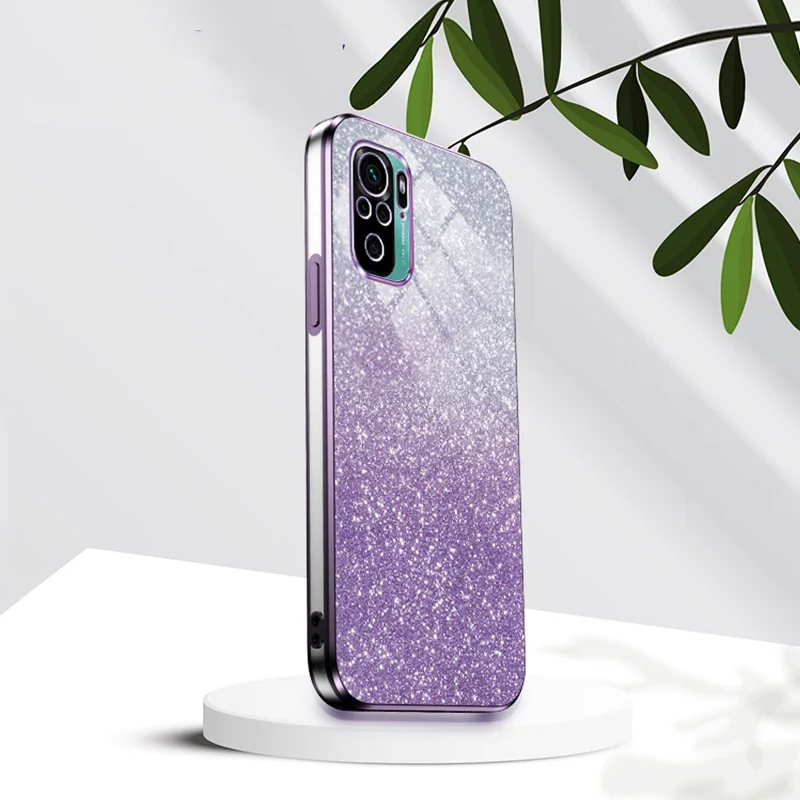 Redmi 10C Luxury Gradient Glitter Plating Case For Xiaomi Redmi Note 10 Pro 10s 10a Women Silicone Back Cover On Note10 S 10pro