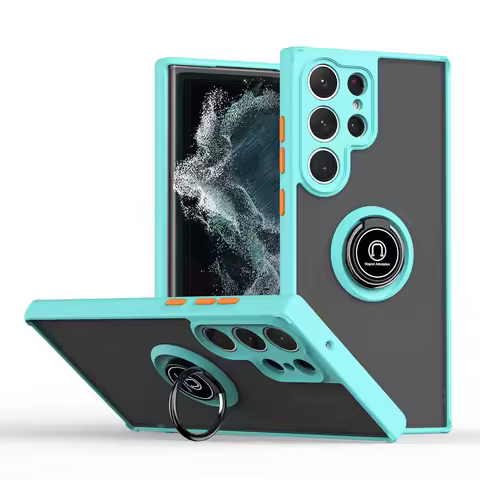 Armor Matte Case For Samsung S25 S24 S23 S22 S21 S20 Note 20 Ultra Plus S25edge S24FE S23FE Magnetic Ring Stand Shockproof Cover