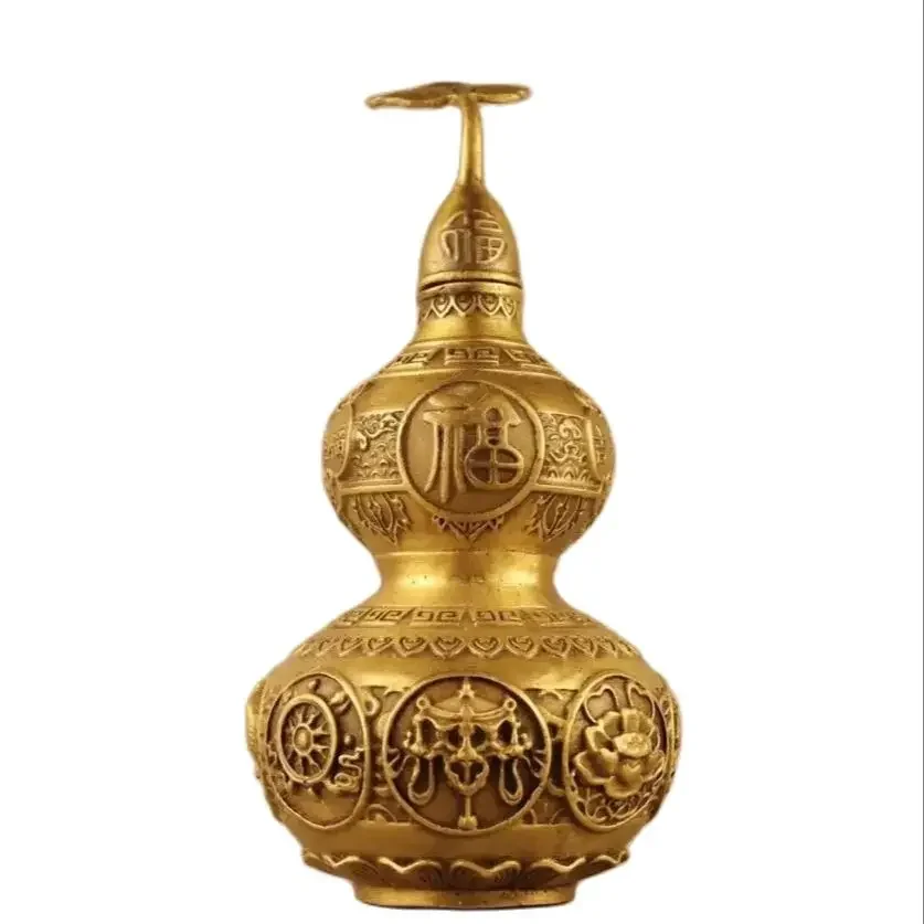 Pure Copper Eight Treasures Gourd Ornament Large Jufu Bao Ping An Entrance Study Living Room Bedroom Company New Chinese Style