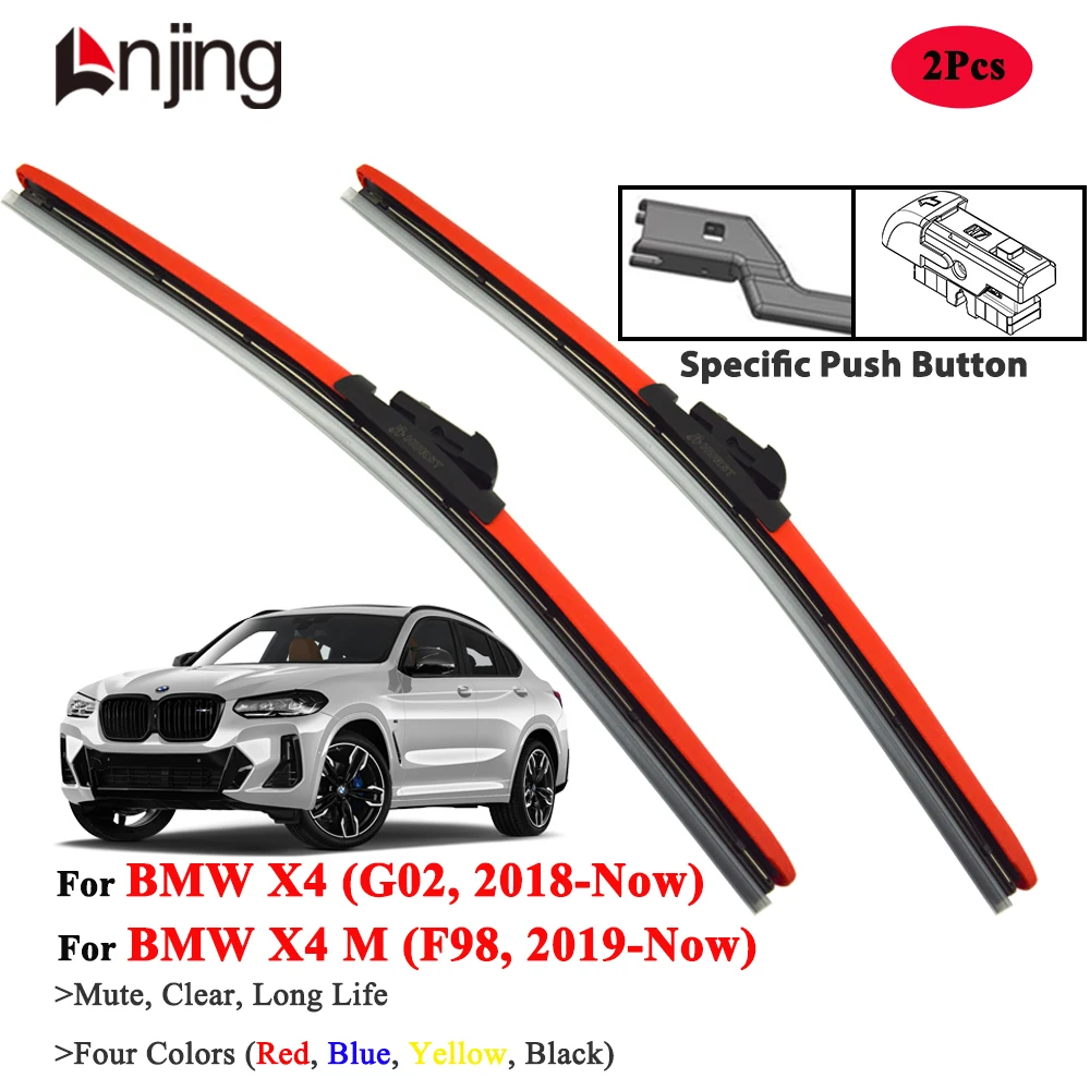 

LNJING Red Wiper Blades For BMW X4 X4M G02 F98 2018-Now