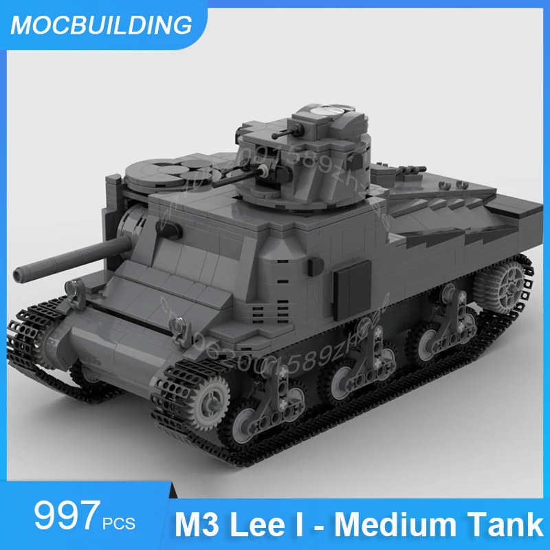 

Строительные блоки MOC M3 Lee I-средний танк фотоблоки военные Обучающие творческие коллекционные игрушки подарки 997 шт.