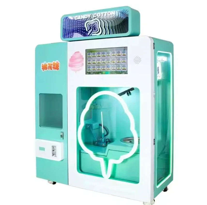Funpark High-Quality Automatic Cotton Candy Vending Machine Interactive Candy Experience for Amusement Parks