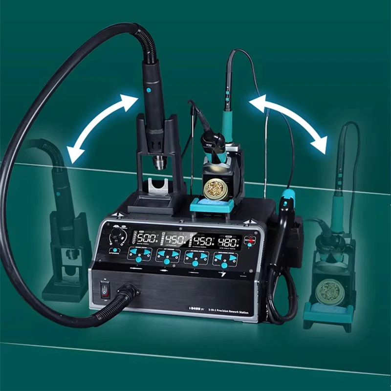 

Многофункциональная ремонтная и паяльная станция 5-в-1 C245/C210: термофен с двумя рукоятками, паяльник, пинцет, станция для удаления припоя