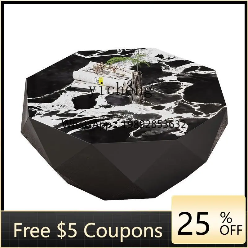 

UU coffee table light luxury high-end living room new minimalist creative black high-end diamond coffee table
