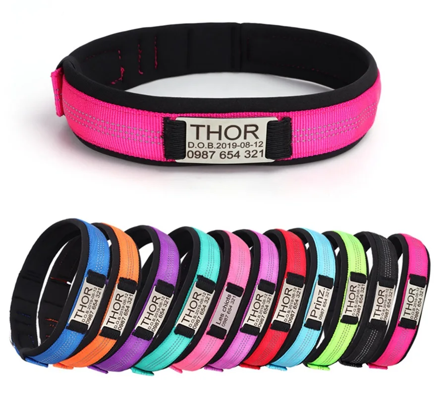 Premium Custom Reflective Pet Collar Personalized and Soft Lining 1