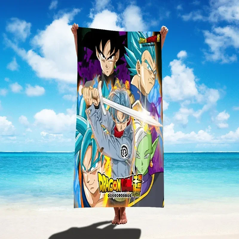 ผ้าเช็ดตัวชายหาด goku ขนาด75*150ซม. ผ้าเช็ดตัวลายการ์ตูน, ผ้าเช็ดตัวสำหรับเช็ดหน้าห้องน้ำของขวัญสำหรับทุกเพศ