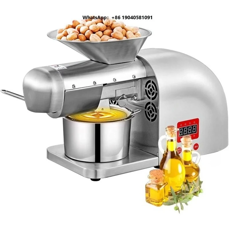 New Type Digital Temperature Control Heavy Duty Small Commercial Home Use Coconut Peanut Rapeseed Mustard Oil Press Machine