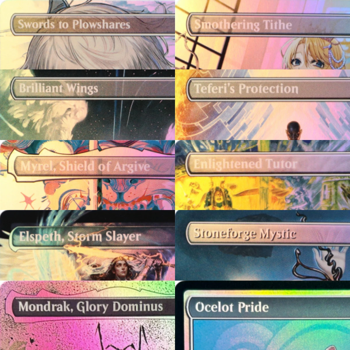 Cartes Proxy TCG de Haute Qualité LK16 Brilliant Wings Ocelot Pride Smothering Tithe Swords to Plowshares (Noyau Noir)