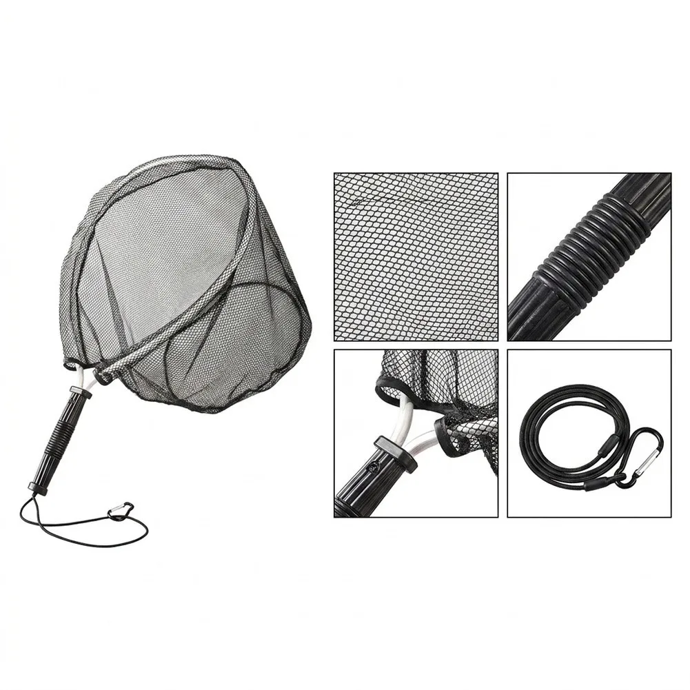 Aluminum Alloy Fly Fishing Landing Net with Quick Drying Nylon Mesh for Mini Scoop Use 50cm Lightweight Portable Design