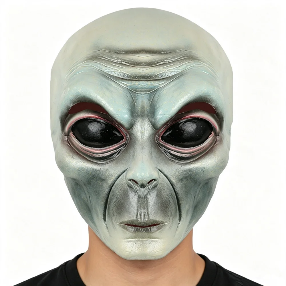 Realistische Alien-Gesichtsmasken Außerirdische Scherzmasken Lustige Halloween-Party-Cosplay-Maske – Detail 1