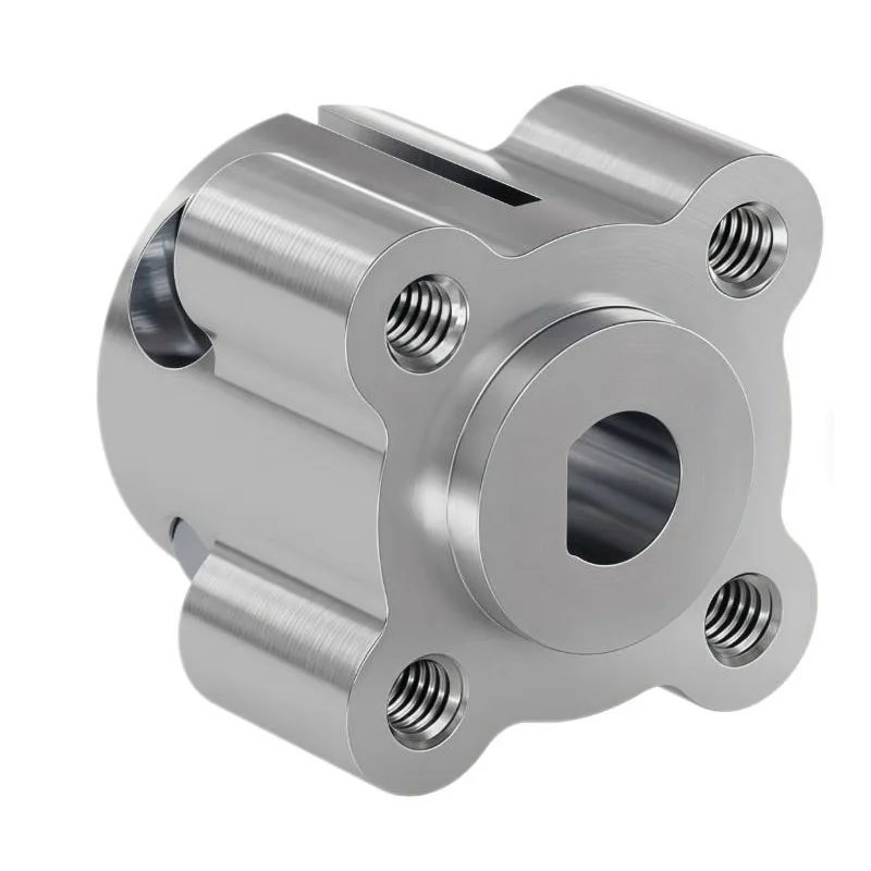 Custom Precision CNC Turned Black Parts Threaded Octagonal Flange Connector High Impact Industrial Components