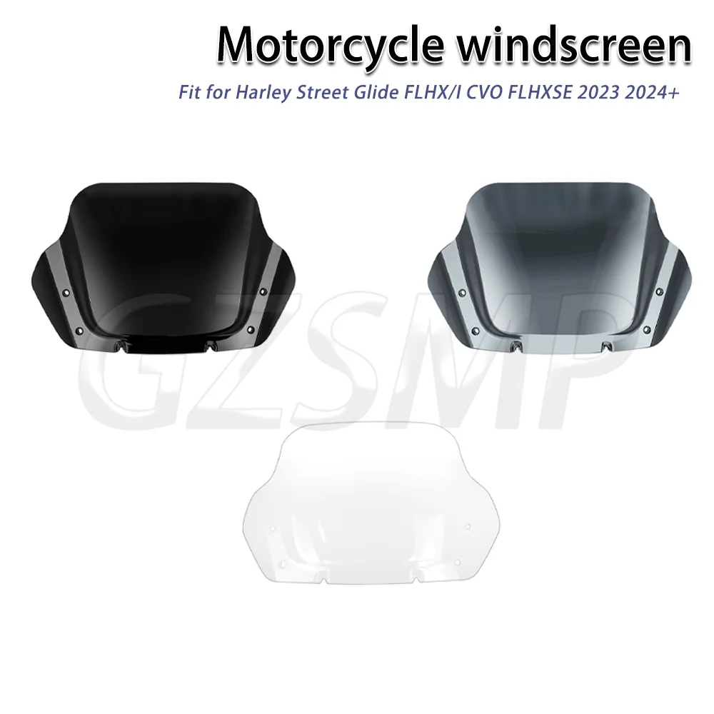 14' Windscreen Motorcycle Windshield W/Bracket Front Fairing Wind Deflector Fit For Street Glide FLHX CVO FLHXSE 2023 2024