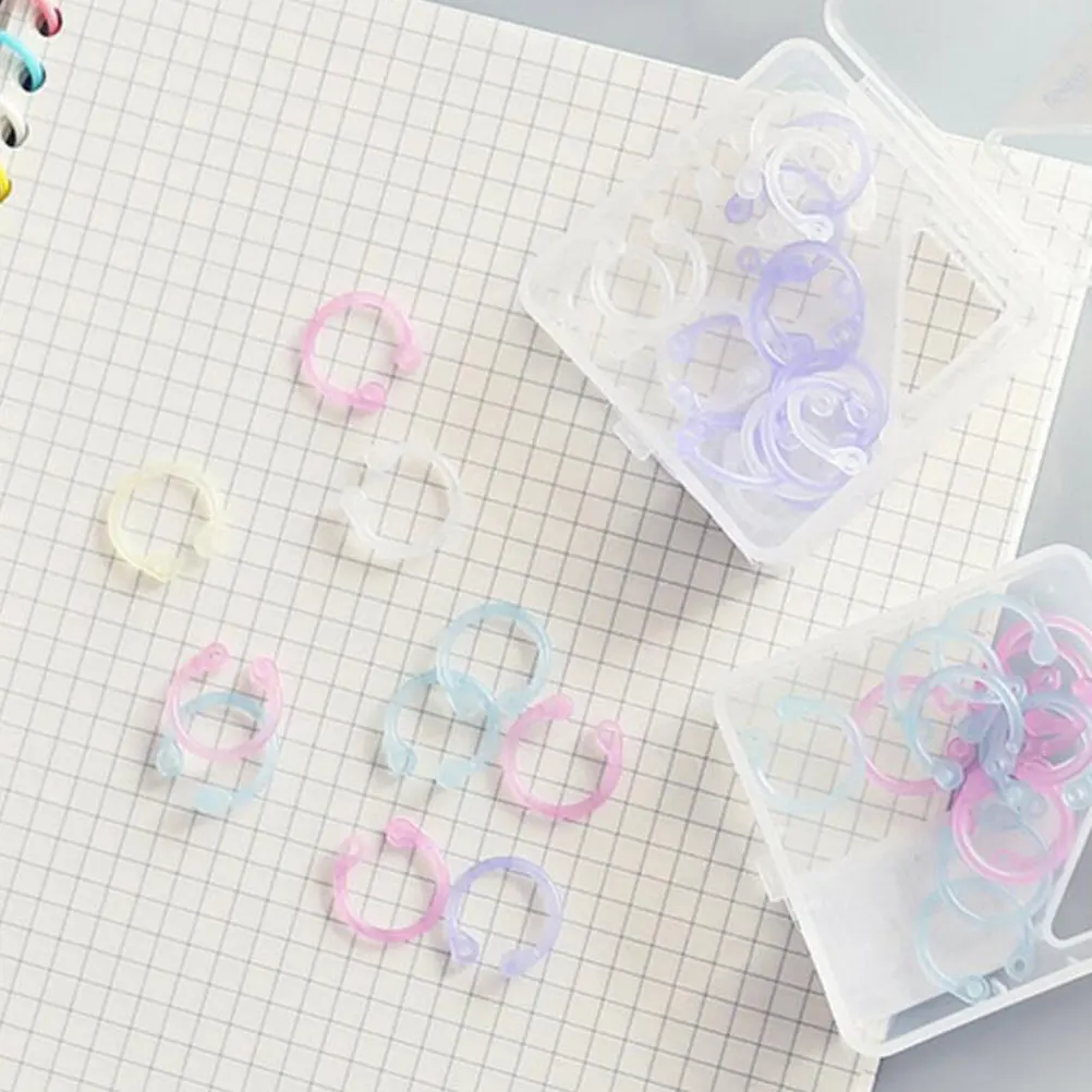 60 Pcs Plastic Binder Rings Household Book Convenient Circles Paper Binding Discs Portable