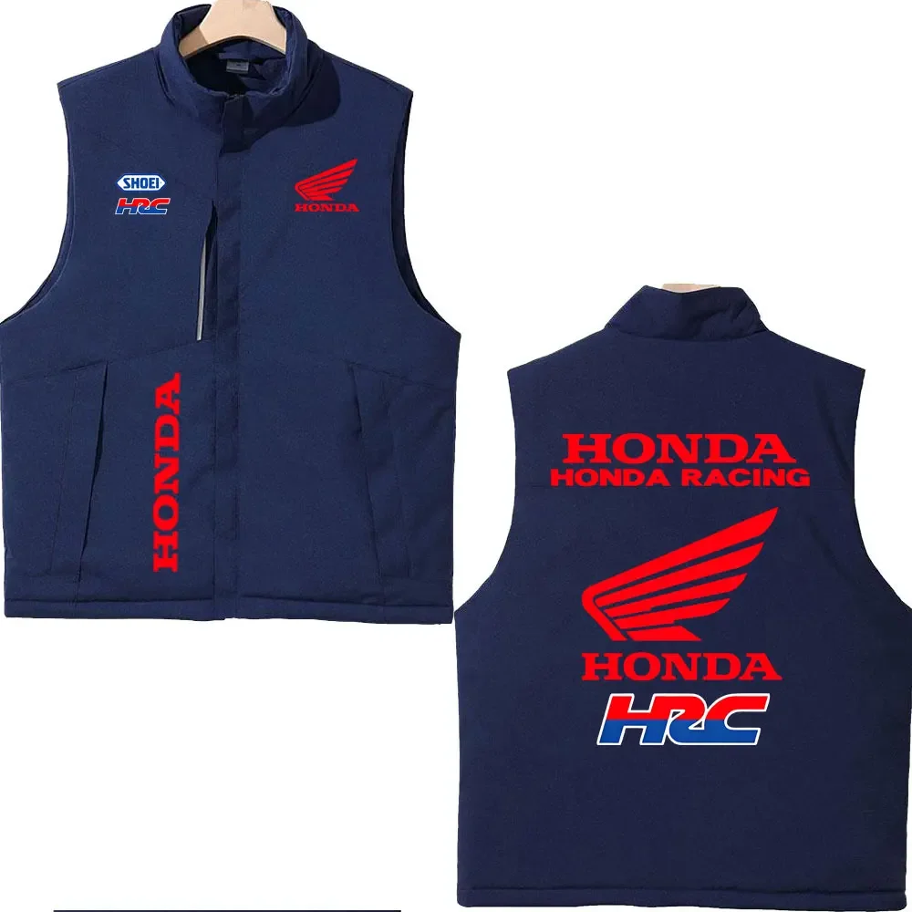 2025 Honda Racing Printed Cotton-Padded Vest Autumn Winter Men's Women's Outdoor Motorcycle Jacket Street Fashion Warm Clothing