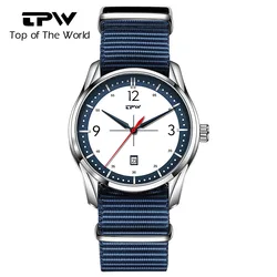 Men's Fashion Waterproof Quartz Watch Auto Date Display Nylon Leather Strap Simple Trending Male Timepiece Montre Pour Hommes