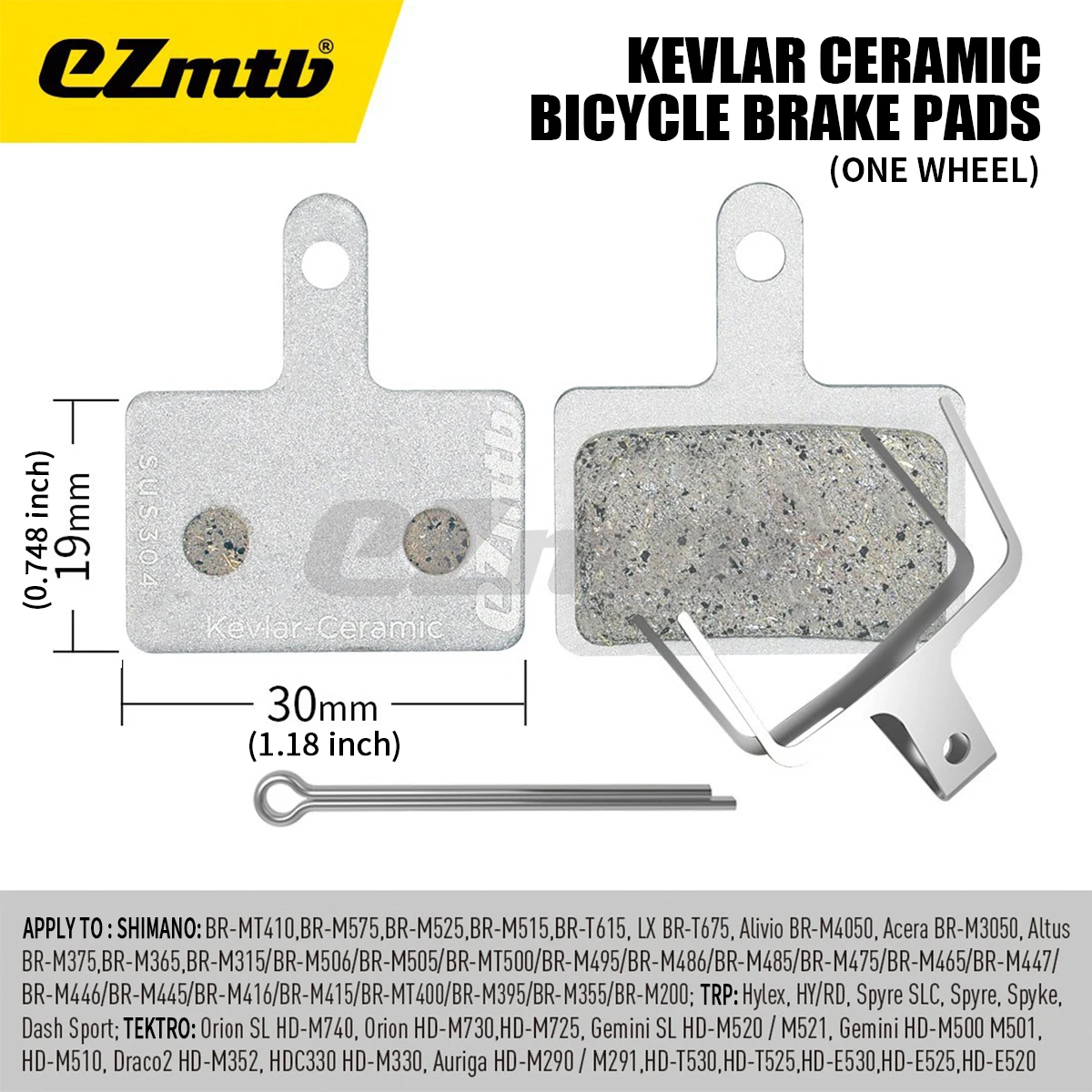 وسادات الفرامل السيراميكية من EZmtb كيفلر |   متوافق مع SHIMANO MAGURA SRAM HOPE |   لفرامل قرص الدراجة الجبلية على الطرق